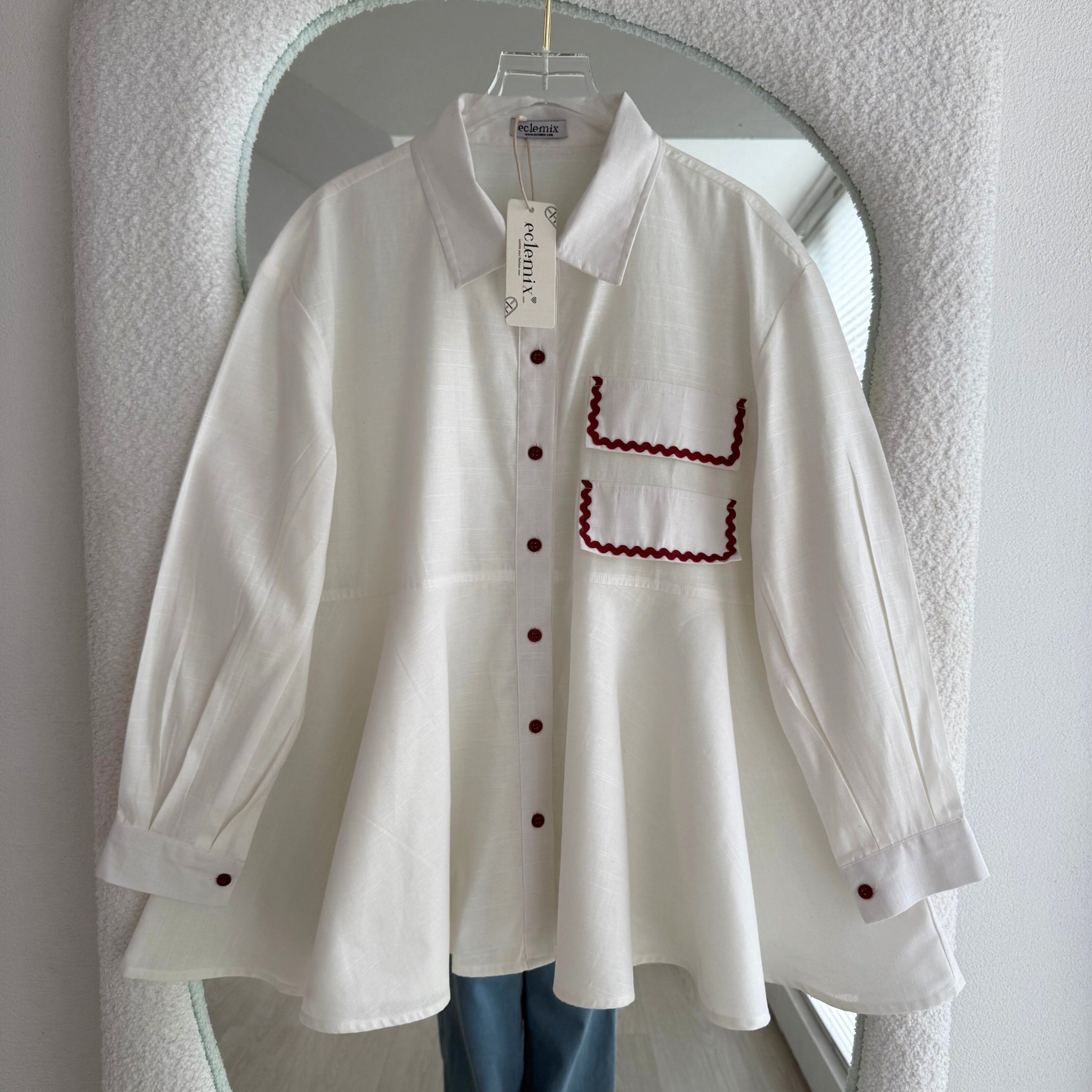 Image of Eclemix Top Yeerin | Atasan Wanita Blouse Kancing Depan